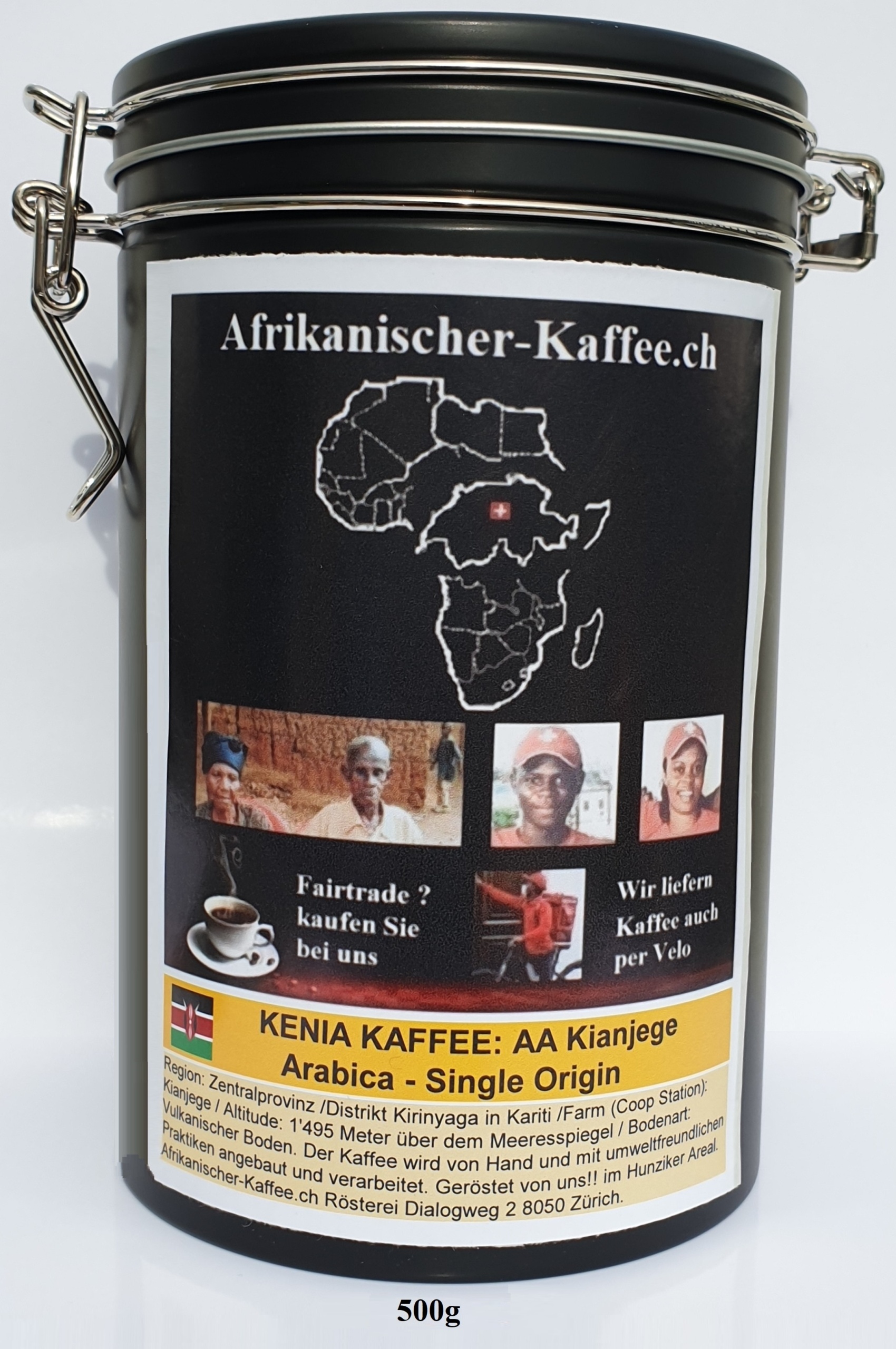 In Dosen: KENIA KAFFEE: AA Kianjege Arabica - Single Origin (Distrikt Kirinyaga in Kariti) 500g