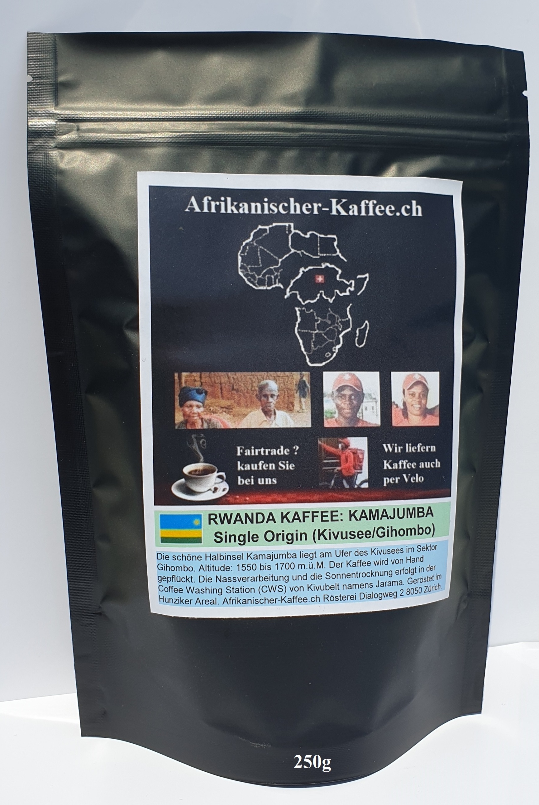 Im-Beutel: (Ruanda Kaffee) Kamajumba - Direkt-Import und Single Origin 250g (Kaffee aus Rwanda Kivu-See)
