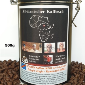 In-Dosen: Kaffee aus Kongo : Kaffee Kivu Gr. 4 - Single Origin - Arabica 500g ( Demokratische Republik Kongo / Congo)