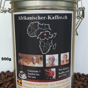 In-Dosen: Kaffee aus Uganda : Uganda natural Robusta Screen 18 - 500g Kaffee-Regionen: Osten und Nordwesten (Onkoro)